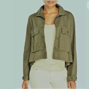 Romeo & Juliet Couture Woven Hi-Low Jacket in Brown, SZ M NWOT